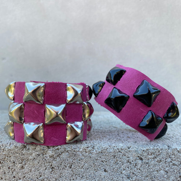 Pink Topaz Studded Cuff