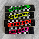 Checkered Studded Cuff with Neon Yellow