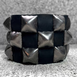 Leather Studded Cuff: Triple
